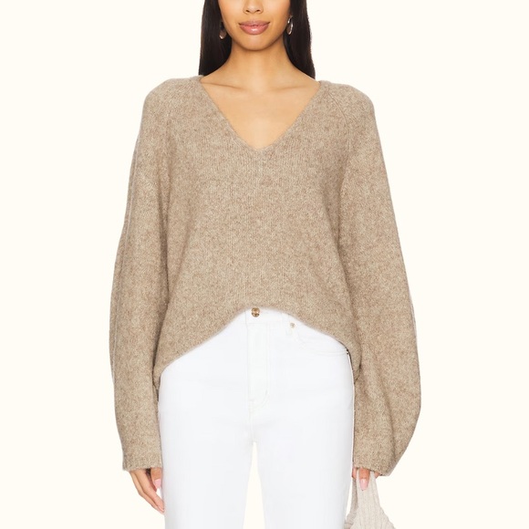 EAVES V-Neck Balloon Sleeve Sweater - Picture 1 of 4